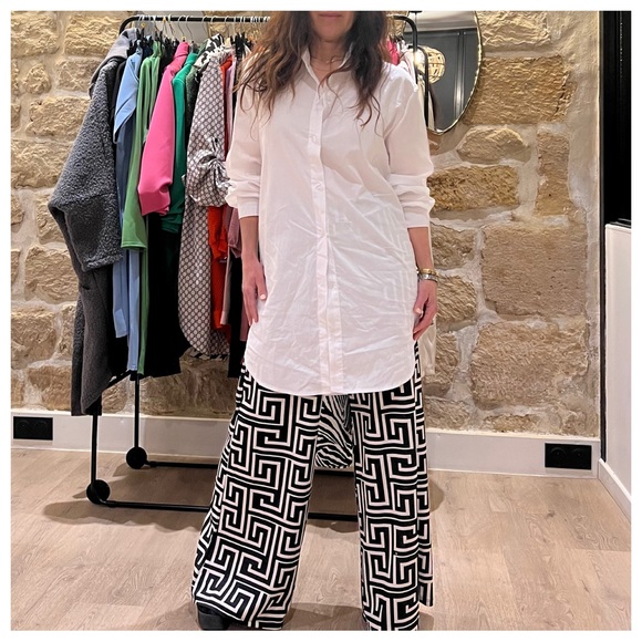 13 MADE IN ITALY OVERSIZED BOYFRIEND BUTTON DOWN WHITE SHIRT - Picture 4 of 7